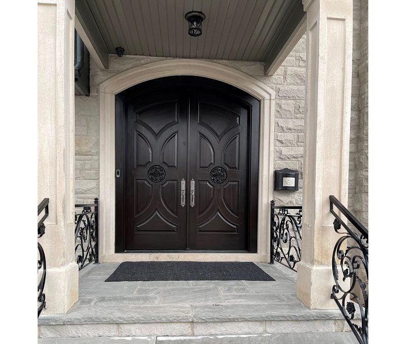 classic dark brown Wood double Exterior Door