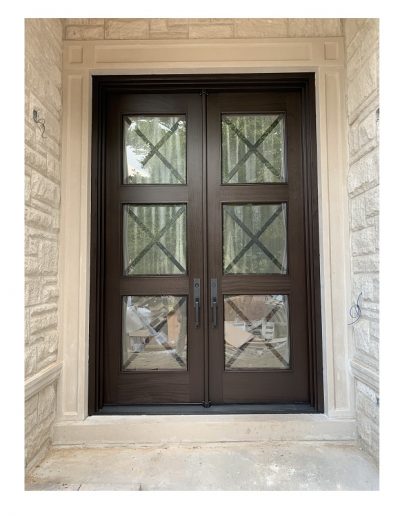 transitional medium brown Wood double Exterior Door