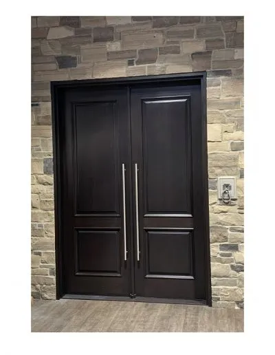 classic dark brown Wood double Exterior Door