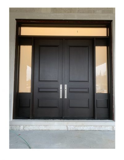 classic dark brown Wood double Exterior Door