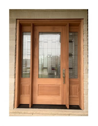 classic Wood Exterior Door with two sidelits