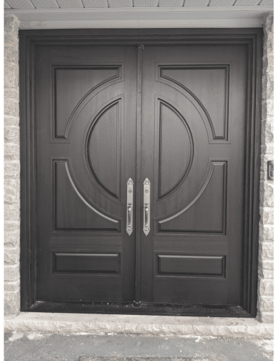 classic dark brown Wood double Exterior Door