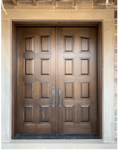 classic medium brown Wood double Exterior Door