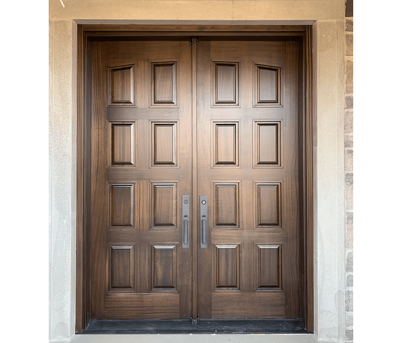 classic medium brown Wood double Exterior Door