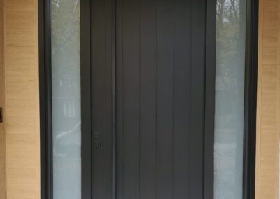Black wooden door