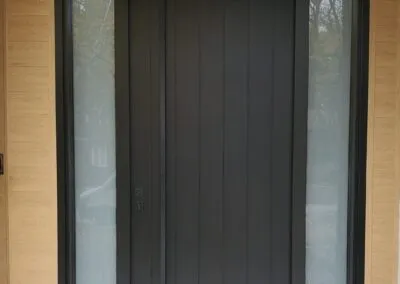 Black wooden door